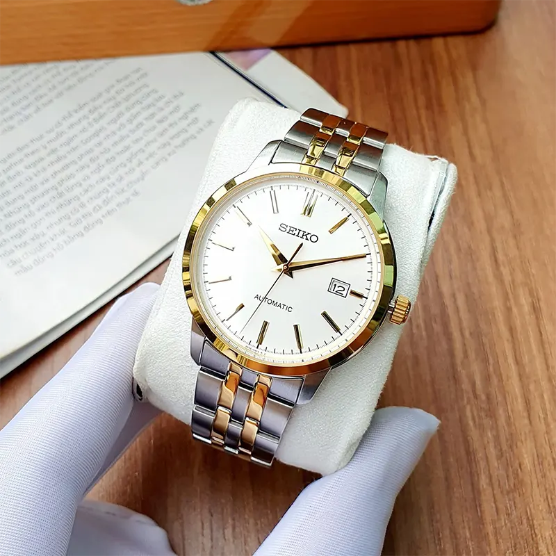 Seiko Essentials White Dial Two-tone Dress Men’s Watch- SRPH92K1